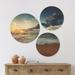 East Urban Home Designart 'Sunrise & Glowing Waves In Ocean' Seascape Wall Art Set Of 3 Circles in Blue/Brown | 34 H x 44 W x 1 D in | Wayfair