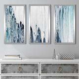 Orren Ellis Wet Paint II 3 Piece Print On Acrylic Plastic/Acrylic in Blue/White | 25.5 H x 40.5 W x 1 D in | Wayfair