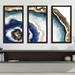 Orren Ellis "Up Close Agate Watercolor II" By Patricia Pinto 3 Piece Print On Acrylic in Blue/Green/White | 25.5 H x 40.5 W x 1 D in | Wayfair