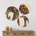 East Urban Home Designart 'Yellow Cheerful Elephant' Animal Wood Wall Art Set Of 3 Circles Wood in Brown/Green/Yellow | 34 H x 44 W x 1 D in | Wayfair