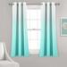 Mia Ombre Insulated Grommet Blackout Window Curtain Panels Aqua 38X63 Set - Lush Decor 16T004506