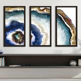 Orren Ellis "Up Close Agate Watercolor II" By Patricia Pinto 3 Piece Print On Acrylic in Blue/Green/White | 33.5 H x 52.5 W x 1 D in | Wayfair
