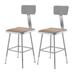 National Public Seating Height Adjustable Lab Stool Manufactured Wood/Metal in Brown | 26 H x 14 W x 14 D in | Wayfair 6318HB/2