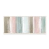 Stupell Industries Blurred Striped Shape Abstraction Soft Pastel Pink Green by Nan - Painting Print Wood in Brown | 7 H x 17 W x 0.5 D in | Wayfair