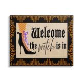 Stupell Industries The Witch Is in Sign Spooky Halloween Welcome by Andi Metz - Graphic Art Canvas in Black | 16 H x 20 W x 1.5 D in | Wayfair