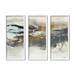 Stupell Industries Abstract Stormy Gray Green Ocean Waves Crashing by K. Nari - 3 Piece Painting print Set Canvas in Brown/Gray | Wayfair