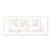 Stupell Industries This Girl Will Change the World Motivational Phrase by Sd Graphics Studio - Textual Art in Brown | 7 H x 17 W x 0.5 D in | Wayfair