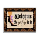 Stupell Industries The Witch Is in Sign Spooky Halloween Welcome by Andi Metz - Graphic Art Canvas in Black | 11 H x 14 W x 1.5 D in | Wayfair