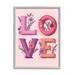 Stupell Industries Pink Love Typography Bold Floral Letters Spring Flowers by Richelle Lynn Garn - Graphic Art in Green/Pink | Wayfair