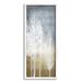 Stupell Industries Tall Tree Line Bare White Trees Over Abstract Pattern by - Graphic Art Canvas in Brown/Green | 24 H x 10 W x 3 D in | Wayfair