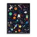 Stupell Industries Outer Space Fun Alphabet Kid's ABC by - Textual Art in Black | 20 H x 16 W x 2 D in | Wayfair ae-950_fr_16x20