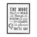 Stupell Industries The More You Read Quote Rustic Plank by Lettered & Lined - Textual Art Canvas in Gray | 14 H x 11 W x 1.5 D in | Wayfair