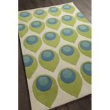 Blue/Green 60 x 0.75 in Area Rug - Chandra Rugs Allie Abstract Handmade Tufted Wool Cream/Green/Blue Area Rug Wool | 60 W x 0.75 D in | Wayfair