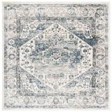 Blue/White 63 x 0.35 in Indoor Area Rug - Bungalow Rose Joren Oriental Ivory/Blue Area Rug | 63 W x 0.35 D in | Wayfair