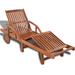 Red Barrel Studio® Sun Lounger Solid Acacia Wood Wood/Solid Wood in Brown/White | 11.8 H x 26.8 W x 78.7 D in | Outdoor Furniture | Wayfair