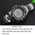 Bracelet de montre en acier inoxydable solide argent et noir pour PROTREK Casio PRG-260 PRG-270