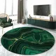 Tapis rond nordique vert foncé en marbre en éponge moderne en flanelle pour salon chambre à