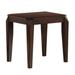 22.5 Inch Wood End Table with Beveled Tapered Legs, Brown - 22.5 H x 23 W x 23 L Inches
