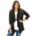 Plus Size Women's Lovely Layers Drape Cardigan by Catherines in Black (Size 0X)