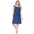 Plus Size Women's Short Supportive Gown by Dreams & Co. in Evening Blue Dot (Size L)