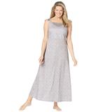 Plus Size Women's Long Supportive Gown by Dreams & Co. in Heather Grey Dot (Size 5X)