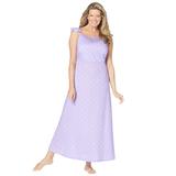 Plus Size Women's Long Supportive Gown by Dreams & Co. in Soft Iris Dot (Size 3X)