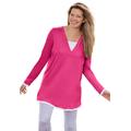 Plus Size Women's Long-Sleeve Layered-Look V-Neckline Tunic by Woman Within in Raspberry Sorbet (Size 4X)