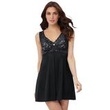 Plus Size Women's Babydoll Gown by Amoureuse in Black (Size L)