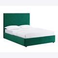 LPD Islington Retro Velvet Fabric Bed Frame - Blue Green Orange - Double King(Green 4ft6 Double)