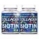 2 Bottles Marine Collagen Type1&3 1800mg & Biotin 10000mcg/serving, Hyaluronic Acid, Vitamins, Minerals Botanicals |2432mg/serving| Hydrolyzed High Strength Peptides Supplement | Skin, Hair, Nails (2)