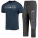 Men's Concepts Sport Heathered Charcoal/Navy BYU Cougars Meter T-Shirt & Pants Sleep Set