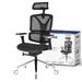 Nouhaus Inc ErgoPro Ergonomic Office Chair Aluminum in Gray/Black/Brown | 50 H x 27.16 W x 27.16 D in | Wayfair NHO-0005BL