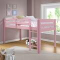 Mack & Milo™ Fincham Solid Wood Loft Bed by Mack & Milo in Pink | 46.5 H x 42.5 W x 80 D in | Wayfair D2D2BA1E2A654AD7A41C8182358A47E2