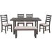 Red Barrel Studio® Dining Room Set Rrectangle Table & 4 Chairs w/ Bench, Family Furniture Set Of 6 /Upholstered in Brown/Gray | Wayfair