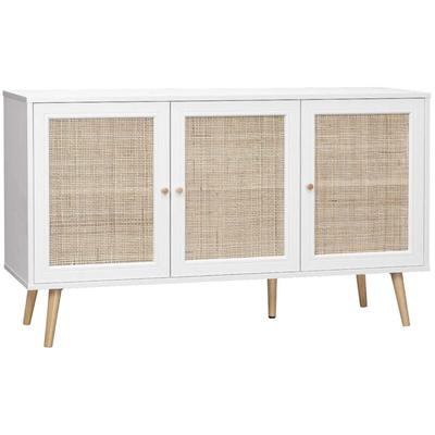 Sideboard mit Rattangeflecht 120 x 39 x 70 cm - Weiß - Sweeek