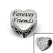 Cheneya Forever Friends Sterling Silver Heart Bead with Crystal Stones