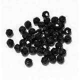 JOLLY STORE Crafts 6mm Faceted Beads Opaque Black Color 500pc made in USA