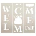 Extra Large 72 WELCOME FALL STENCIL with Pumpkin -Paint on Wood Reusable Mylar Ideal for DIY Crafting Tall Vertical Porch Signs or Rustic Pallet Entrance Signs - 72 x 12 - 3pc