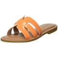 The Drop Damen Monika Flat H-band Slide Sandal Flat Sandal, Orange, 39.5 EU (8.5 US)