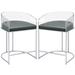 Modern Clear Acrylic with Grey Leatherette Upholstery Counter Height Dining Stools (Set of 2)
