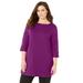 Plus Size Women's Suprema® Boatneck Tunic Top by Catherines in Berry Pink (Size 3X)