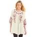 Plus Size Women's Boho Floral Tunic by Roaman's in Ivory Boho Floral (Size 26 W)