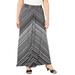 Plus Size Women's AnyWear Maxi Skirt by Catherines in Black White Stripe (Size 3X)