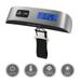 Backlight LCD Display Luggage Scale, 110lb/50kg Electronic Balance Digital Postal Luggage Hanging Scale with Rubber Paint Handle,Temperature Sensor, Silver/Black