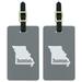 Graphics and More Missouri MO Home State Luggage Suitcase ID Tags Set of 2 - Solid Grey Gray