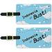 Indonesia or Bust Flying Airplane Luggage Suitcase Carry-On ID Tags, Set of 2