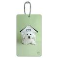 Bichon Frise Maltese Puppy Dog in House Luggage Card Suitcase Carry-On ID Tag