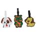 Set of 3 - Super Cute Kawaii Cartoon Silicone Travel Luggage ID Tag for Bags (Dog)