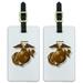 Graphics and More Marines USMC Golden Logo on White Eagle Globe Anchor Officially Licensed Luggage ID Tags Suitcase Carry-On Cards - Set of 2