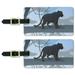 Black Panther Leopard Jaguar Forest Luggage ID Tags Suitcase Carry-On Cards - Set of 2